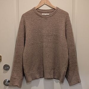 EUC Samsøe Samsøe S 100% Wool Aiden Crew Neck Sweater in Humus